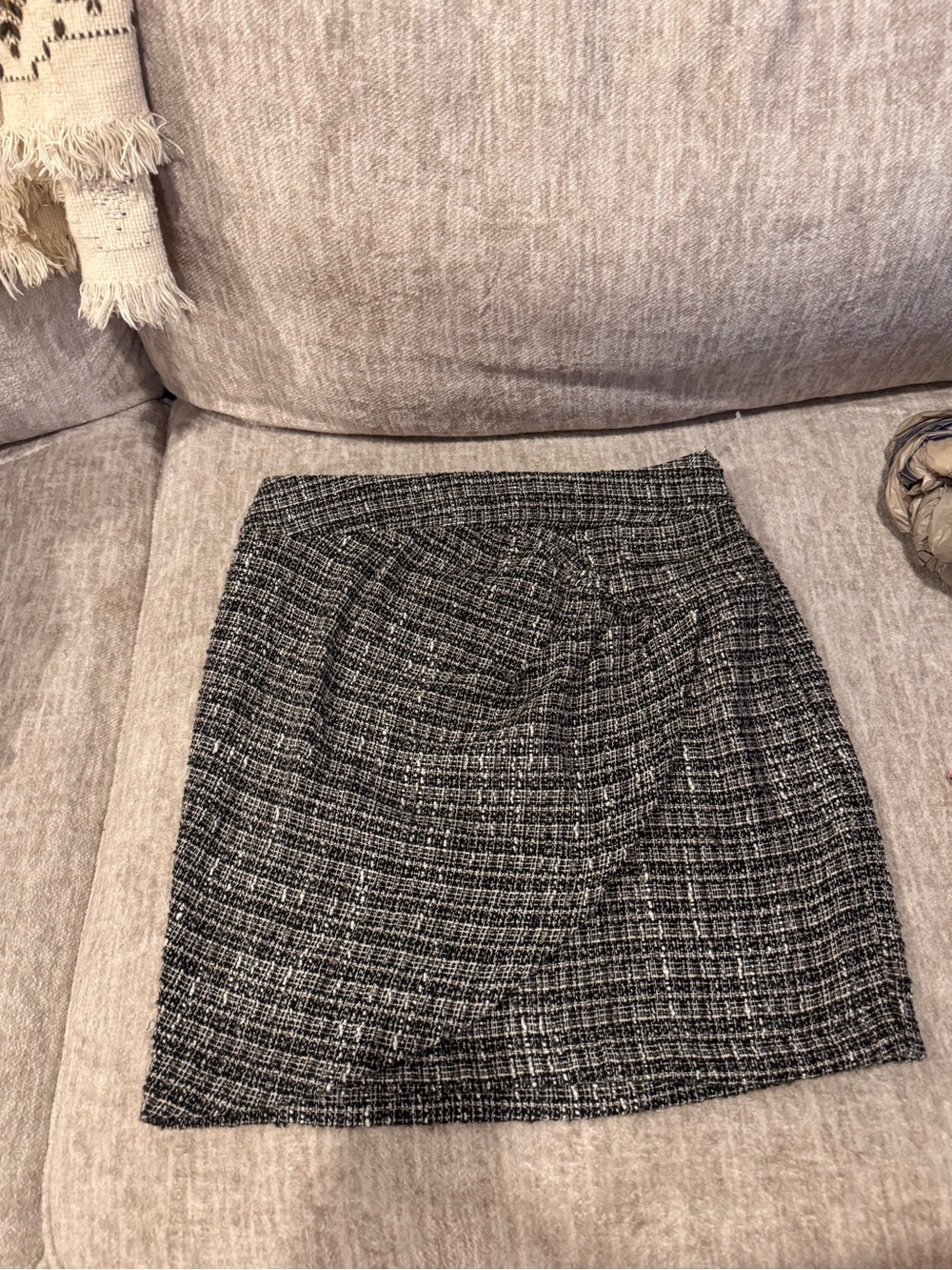 Euro Grain de Malice Classic Black Tweed Mini Skirt